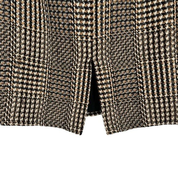 Paul Stanley Vintage Wool Blend Herringbone Print Skirt Black /Tan/Cream Size 12 - Picture 7 of 10